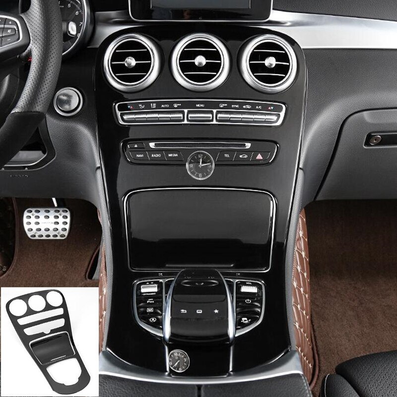 Декоративная панель центральной консоли для стайлинга автомобиля, черная отделка для Mercedes Benz C Class W205 GLC X253 2015-2018, модификация интерьера
Декоративная панель центральной консоли для стайлинга автомобиля, черная отделка для Mercedes Benz C Class W205 GLC X253 2015-2018, модификация интерьера