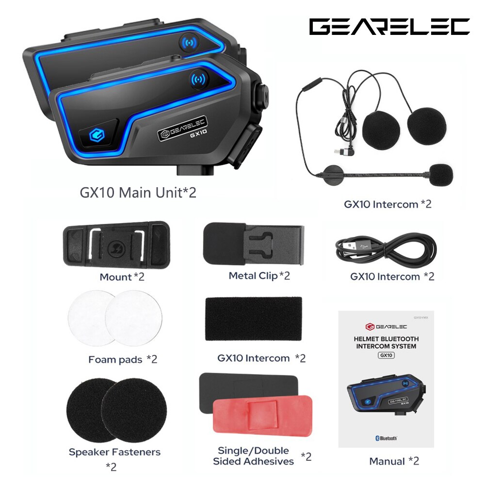 GEARELEC GX10 Мотоциклетная Bluetooth-гарнитура Домофон 10 Гонщиков Диапазон 2 Км FM-обмен Музыкой Универсальная Совместимост...
GEARELEC GX10 Мотоциклетная Bluetooth-гарнитура Домофон 10 Гонщиков Диапазон 2 Км FM-обмен Музыкой Универсальная Совместимост...