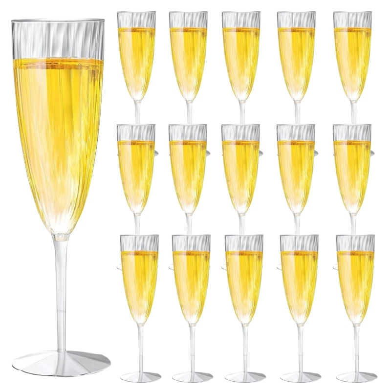 Одноразовые пластиковые бокалы для шампанского 7 унций
Одноразовые пластиковые бокалы для шампанского 7 унций