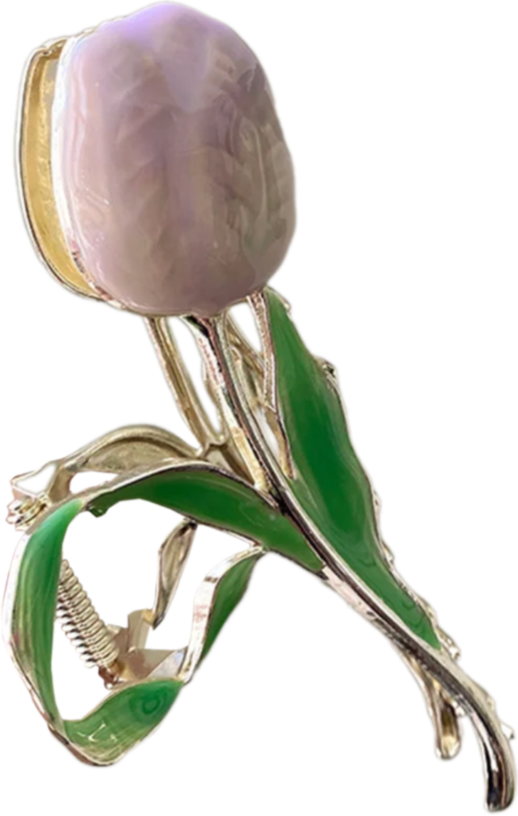 Заколка-крабик с цветком