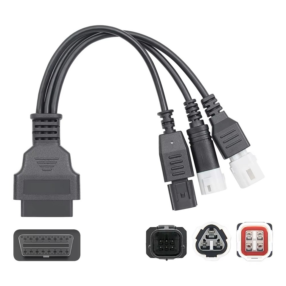

OBD-кабель 3 в 1 для Yamaha 3-контактный 4-контактный и Honda 6-контактный OBD2 диагностический разъем для мотоцикла, удлинительный адаптер