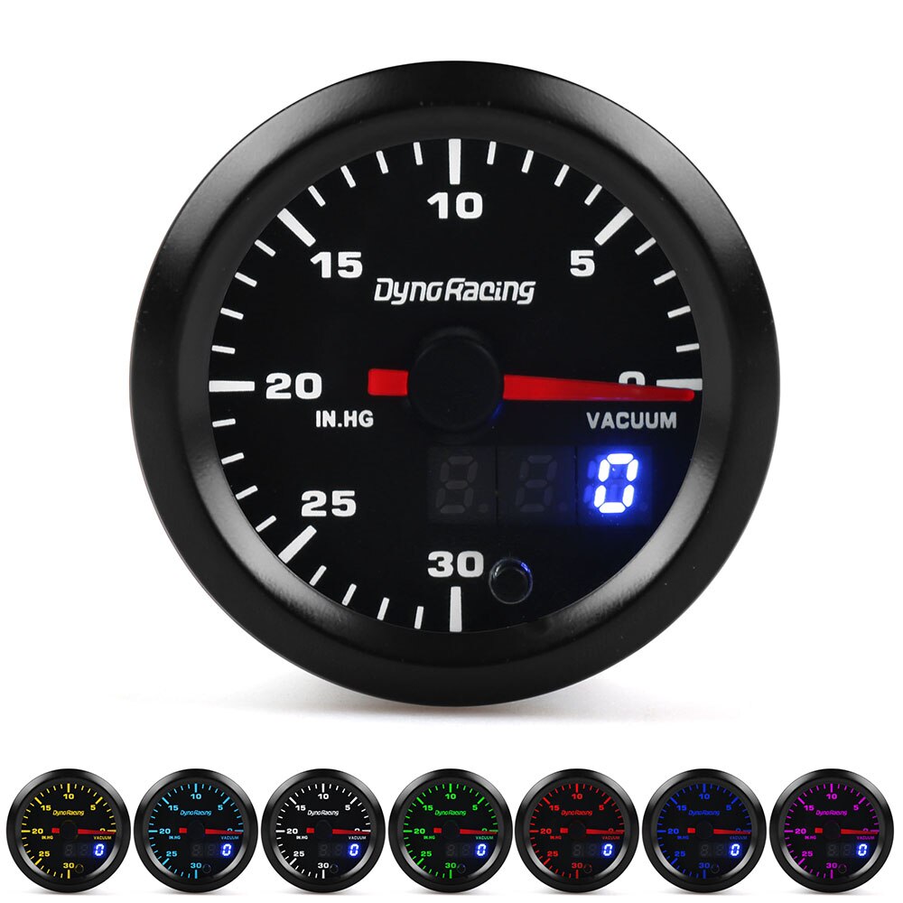 

Dynoracing 2 "52 мм 7 цветов меняющаяся подсветка Вакуумный Манометр Высокая скорость шаговый двигатель с датчиком автомобильный счетчик TT101869