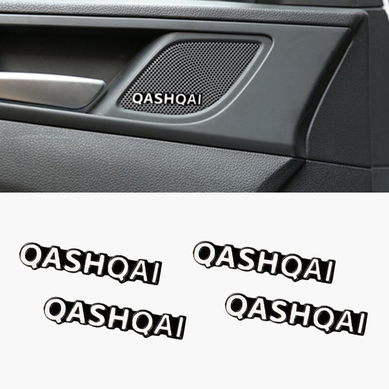 

4 шт., алюминиевые 3D-наклейки на колонки NISSAN QASHQAI J10 J11 2011 2008 2018 2019