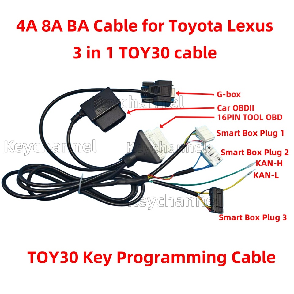 

3 в 1 кабель Toy30 4A 8A BA Smart Key Program кабель 16-контактный OBD кабель для Autel OBDSTAR Xhorse Key Tool Plus для всех Toyota Lexus