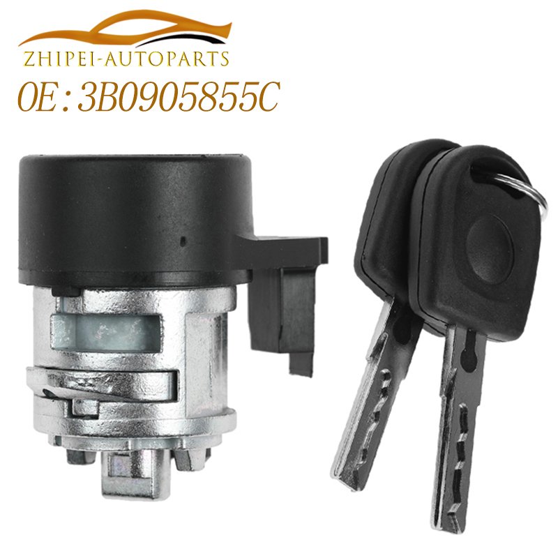

3B0905855C цилиндр зажигания с 2 ключами для автомобиля VW Sedan Beetle Jetta Golf Audi A2 A3 A4 A6 A8