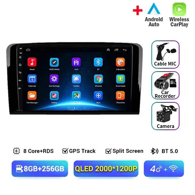 

Для Mercedes Benz ML GL W164 ML350 ML500 GL320 X164 ML280 GL350 GL450 Android Авто Авто Радио Carplay Audio