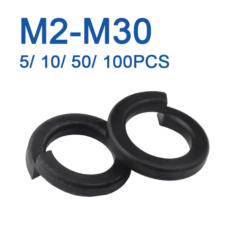

5/ 10/ 50/ 100pcs Spring Lock Washers Carbon steel Elastic Gasket M2 M2.5 M3 M4 M5 M6 M8 M10 M12 M16 M20 M24 M27 M30 GB93
