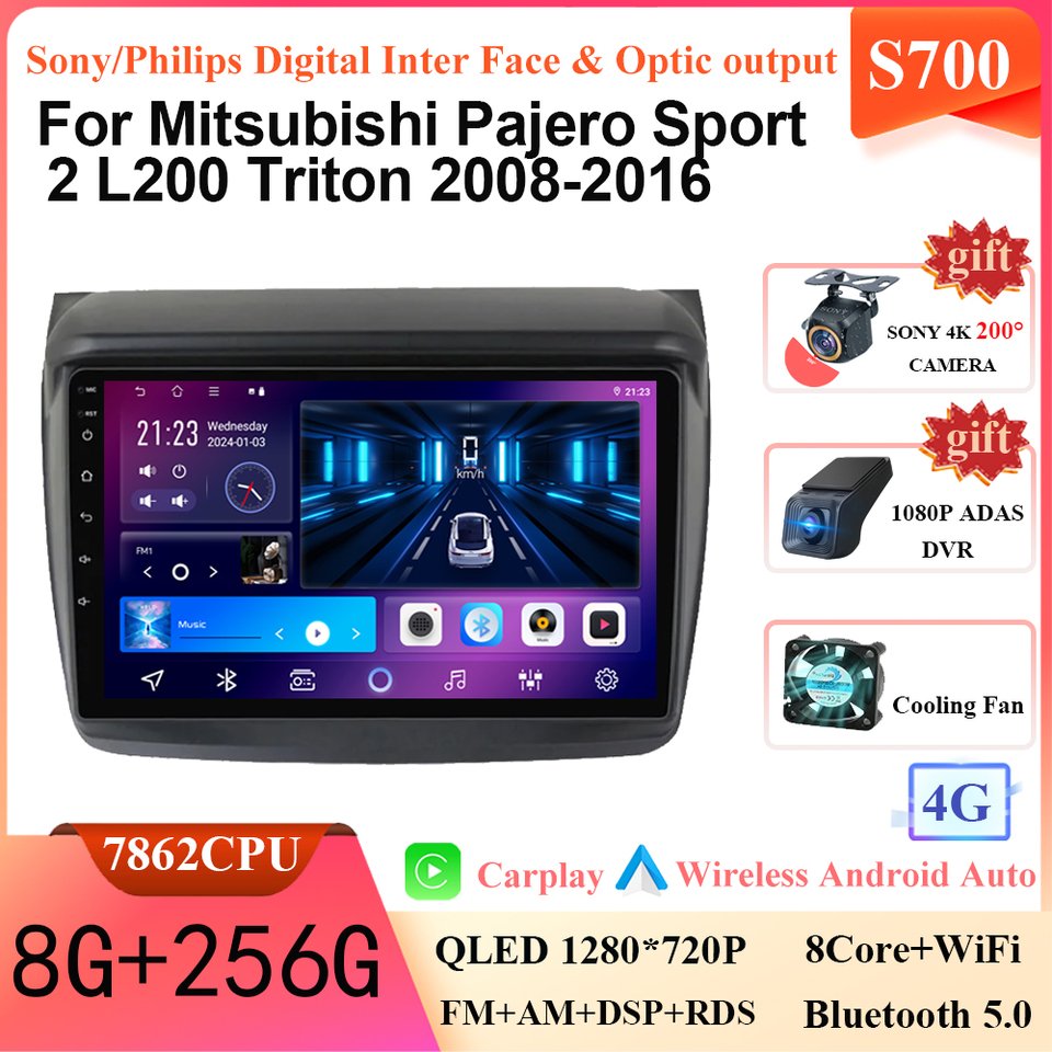 

Для Mitsubishi Pajero Sport 2 2008-2016 L200 4 2006-2015 Triton 2006-2014 Автомобильный радиоприемник Мультимедийный видеоплеер Навигация