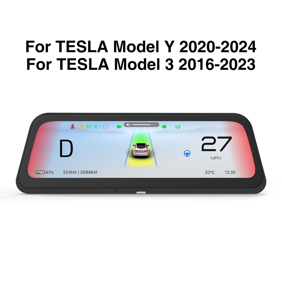 

Проекционный дисплей CATRONICS Tesla для модели Y 3 2016-2023 2020-2024 9,6-дюймовый IPS-экран с поддержкой CarPlay Android Auto Carlife