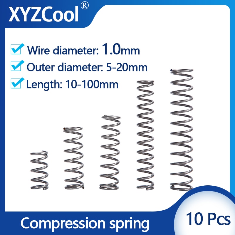 

Пружины сжатия XYZCool 1,0 мм, стальные, 10 шт