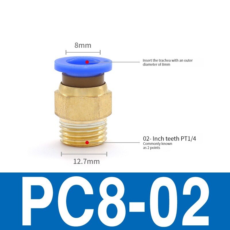 

Пневматические фитинги Liyadu PC Male thread -M5 M6 1/8 1/4 to Tube pc4 6 8 мм