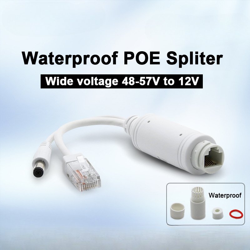 

48 В до 12 В POE Spliter Waterprrof с видео и адаптером питания, модуль питания, инжектор для удлинителя IP-камеры