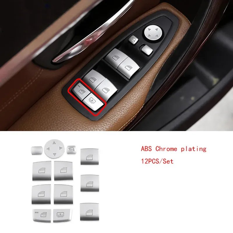 

Для BMW 5 6 7 серии 5GT X3 X4 X5 X6 ABS Хромированная крышка переключателя передней фары Старт Стоп Кнопка переключателя двигателя Накладка