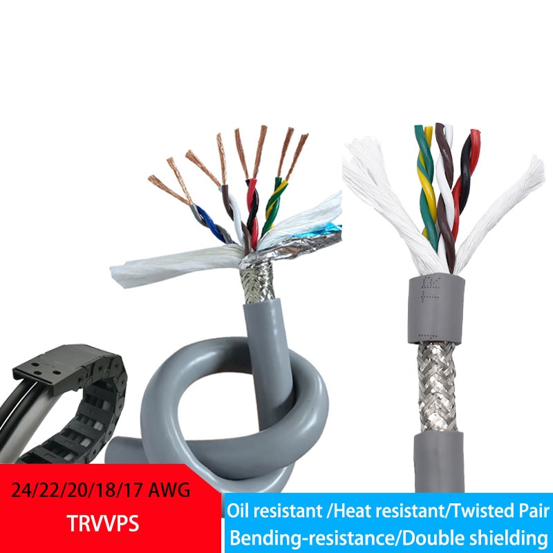 

TRVVPS витая пара электрический кабель медный серый 24/22/20/18AWG 2/4/6/8/10/12/14/16 ядер