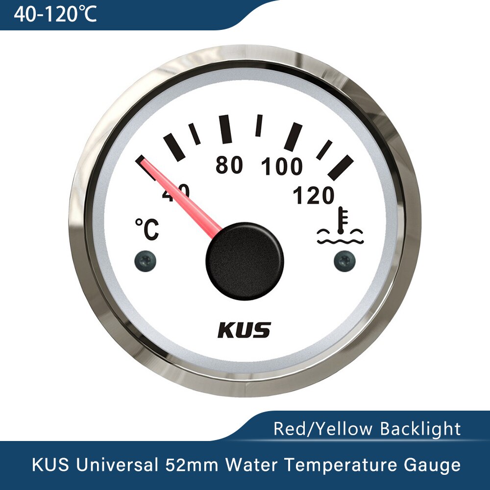 

Новый KUS 2 "52 мм Датчик температуры воды 40-120 ℃ 25-120 ℃ Градусов с желтой/красной подсветкой для лодки автомобиля аксессуары для мотоциклов