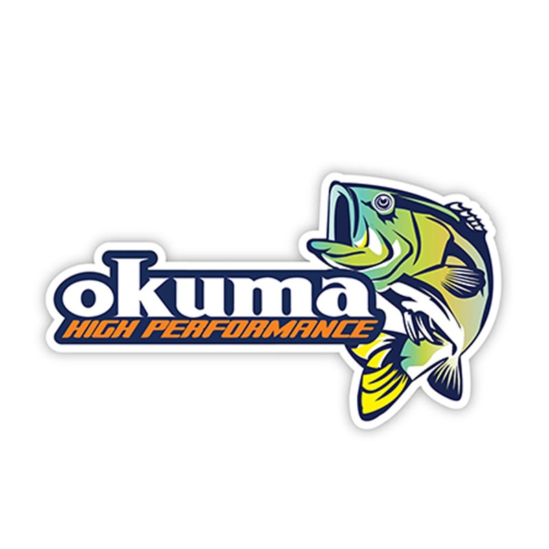

25 см интересные виниловые наклейки для OKUMA Decalss и удочки для лодки, кузова автомобиля, грузовика, морского окуня, интересные водонепроницаемые автомобильные наклейки