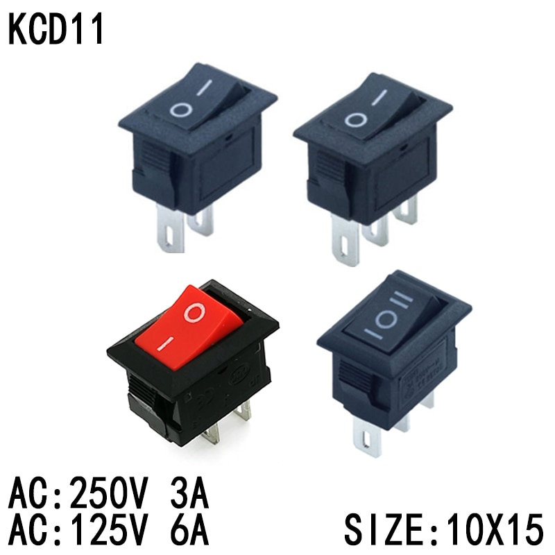 

Переключатель KCD11 10x15 мм 3А 250В 10 шт.