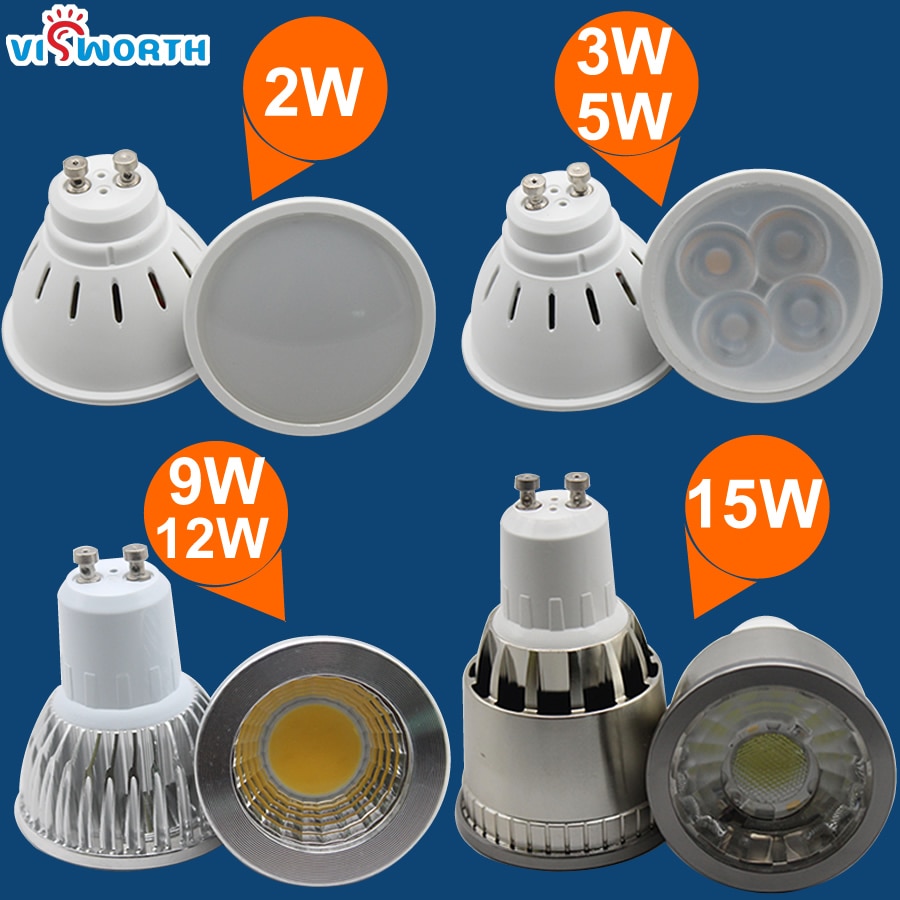 

Светодиодные лампы VisWorth GU10 2-15Вт теплый/холодный белый