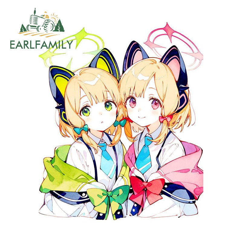 

EARLFAMILY для Saiba Momoi с Midori, автомобильные наклейки, очаровательные наклейки с героями мультфильмов для девочек, водонепроницаемые виниловые украшения автомобиля