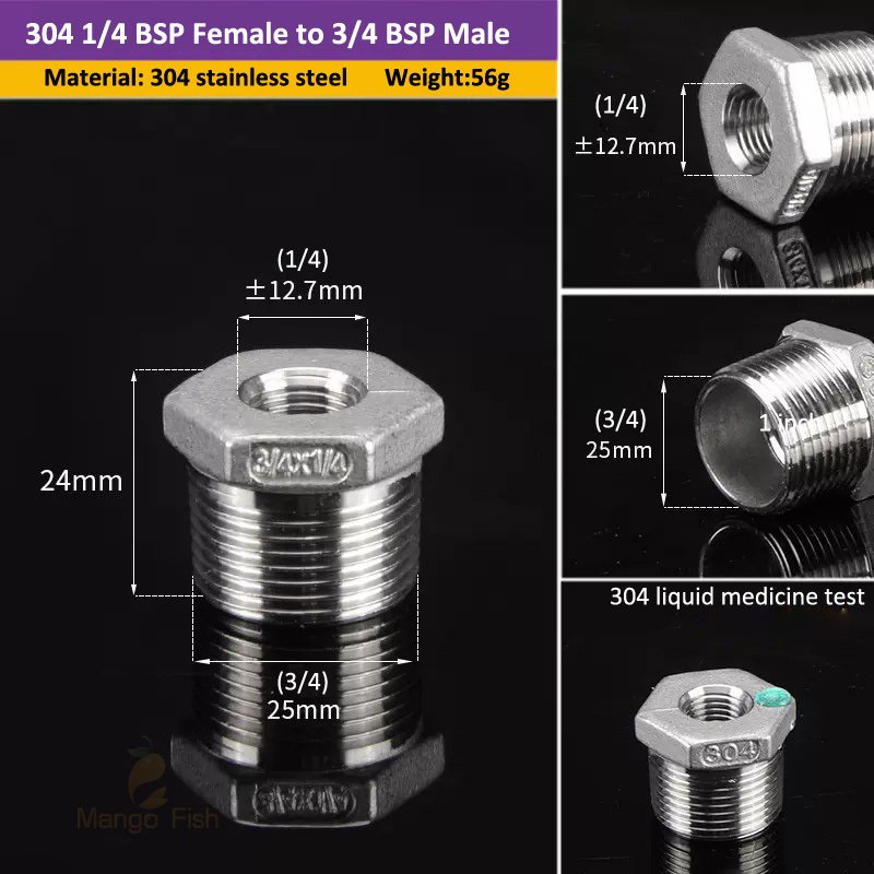 

Фитинги из нержавеющей стали для труб 1/8", 1/4", 3/8", 1/2" BSP