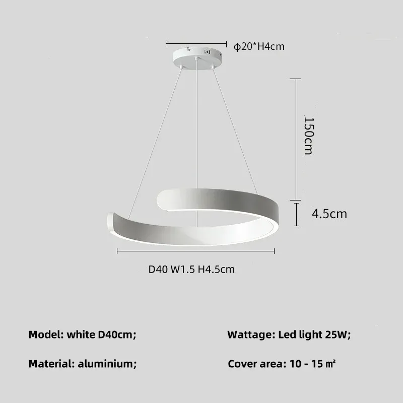 

Подвесная LED люстра SaloEElaitte круглая черная/белая