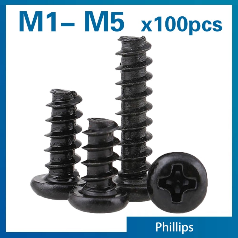 

Саморезы XMSJ черные крестовые M1-M5 из углеродистой стали