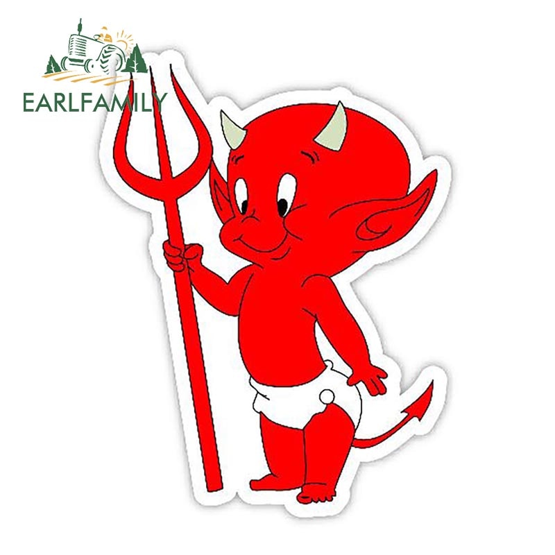 

EARLFAMILY 13 см x 9,8 см Виниловая фотография маленького дьявола, наклейка для автомобиля, грузовика, окна, бампера, автомобильная пленка