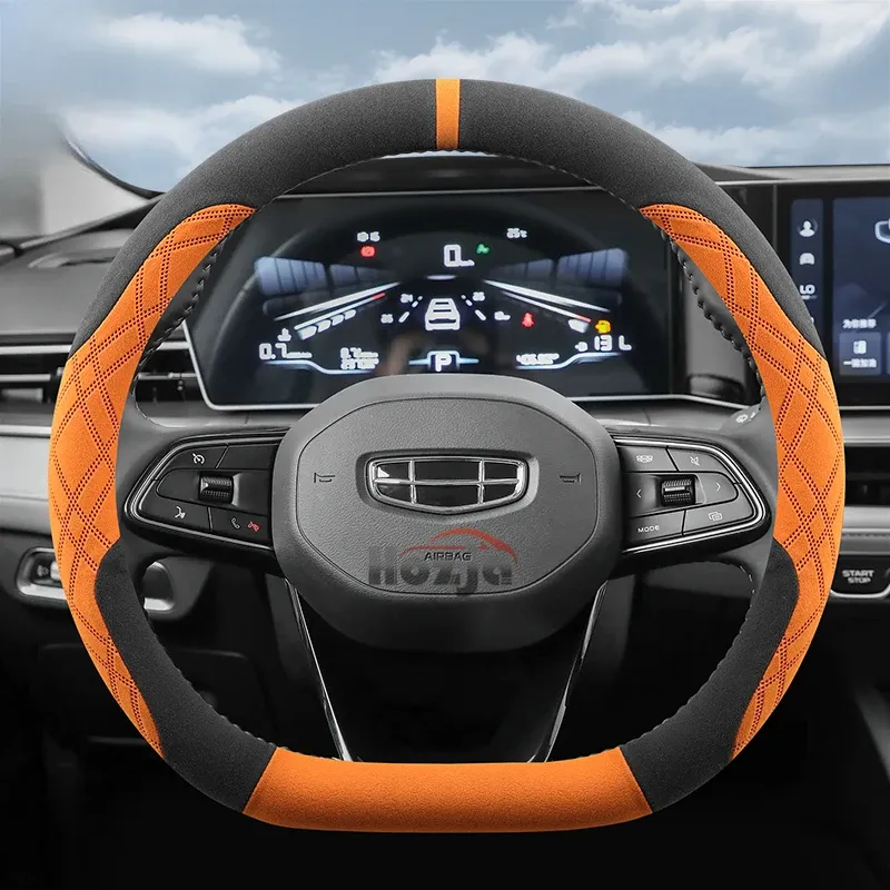 

Замшевый кожаный чехол на руль автомобиля для Geely Monjaro Xingyue L 2022 2023 2024 2025 автомобильный Стайлинг автоаксессуары