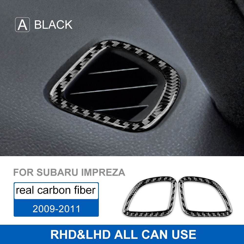 

Настоящая мягкая наклейка из углеродного волокна для Subaru Impreza 2009 2010 2011, интерьер автомобиля, боковой дефоггер для вентиляционного отверстия, рамка для отделки
