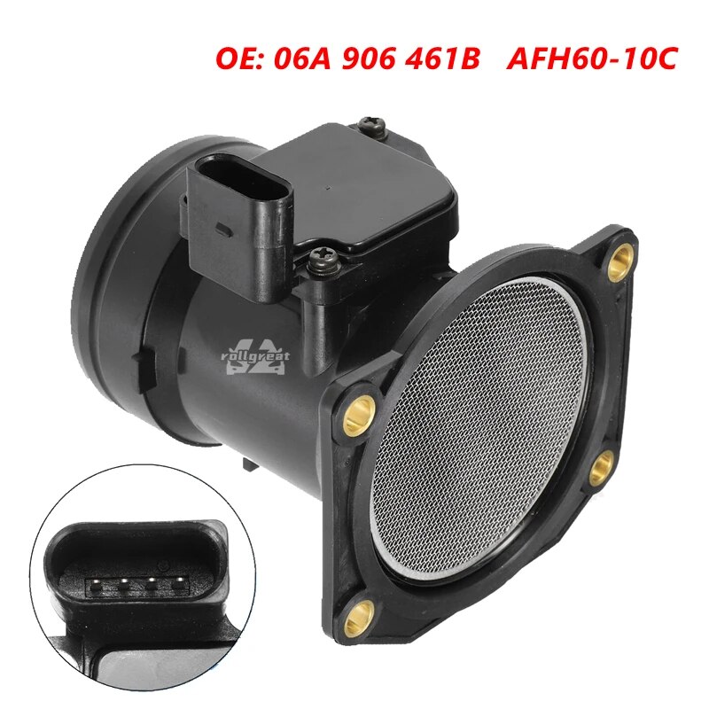 

AFH60-10C Датчик массового расхода воздуха MAF для Audi A3 A4 Q5 Skoda VW Golf Passat Transporter 06A 906461 B AFH6010C