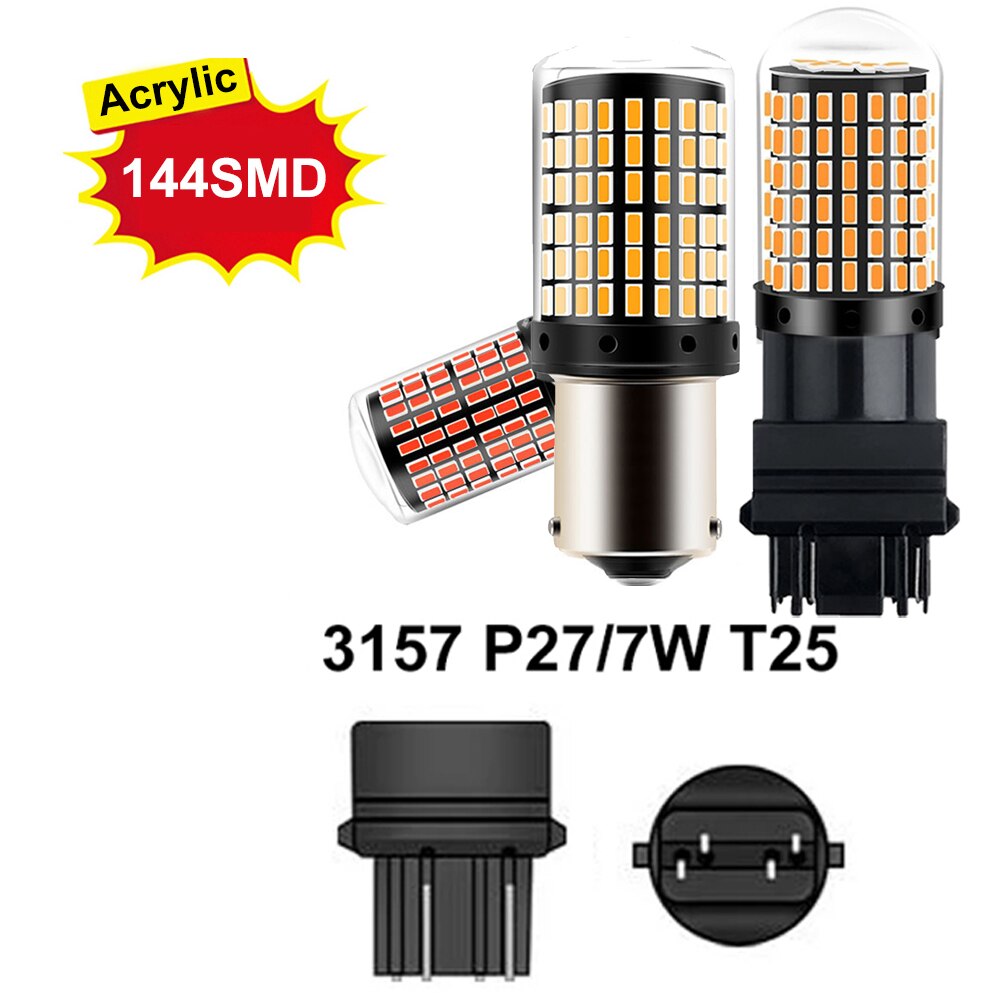 

2 шт., Автомобильные светодиодные лампы 12-24 В, 1156 BA15S P21W 1157 BAY15D P21/5W T20 7443 W21/5W 7440 W21W