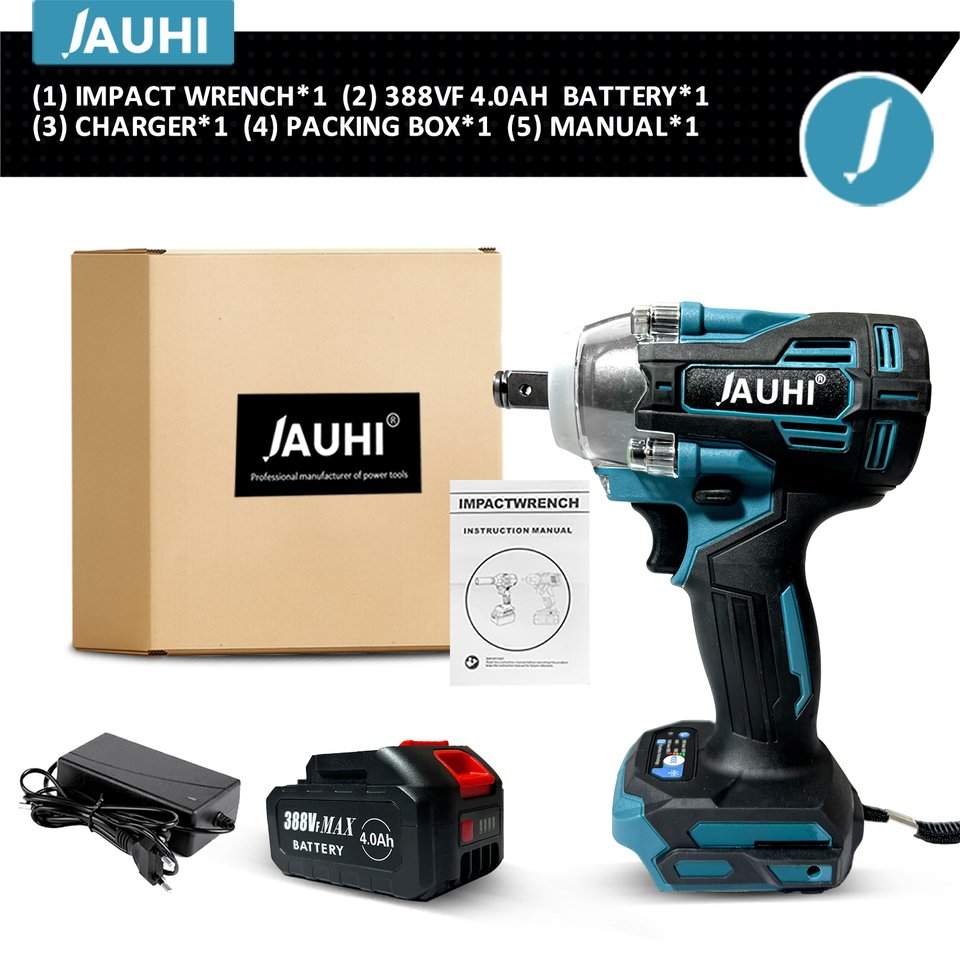 

Бесщеточный электрический гайковерт JAUHI 520 Н·м 1/2 дюйма