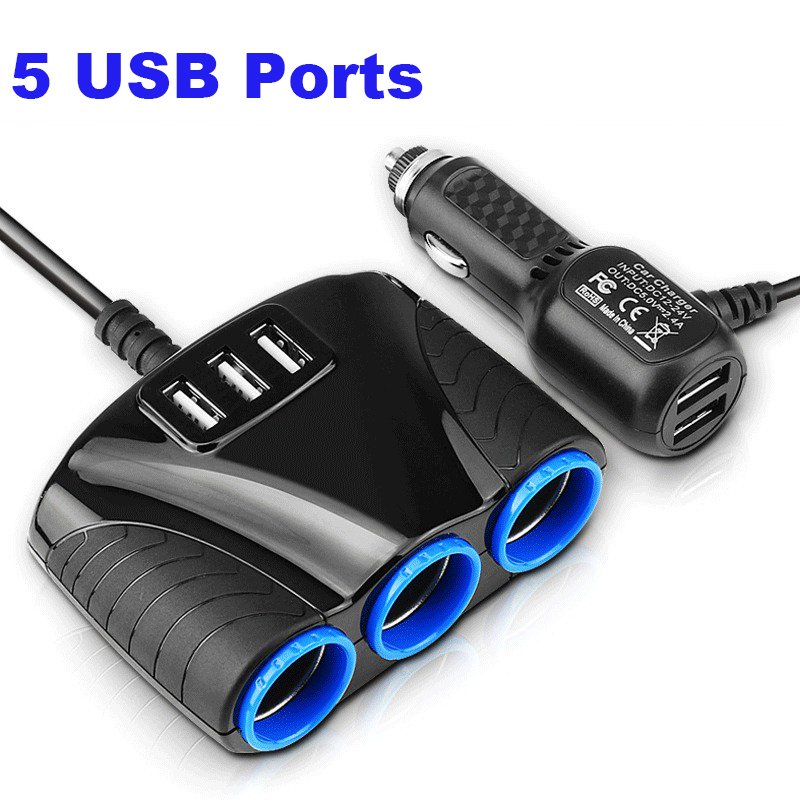 

5 USB-портов 3.1 А, USB-разветвитель, адаптер питания, автомобильное зарядное устройство 12-24 В для смартфона, видеорегистратора