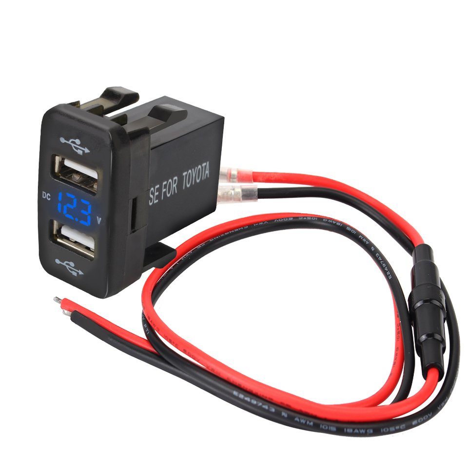 

Для Toyota адаптер питания быстрой зарядки двойной USB QC автомобильное зарядное устройство новый 4,2A двойной USB вольтметр 12-24 В для мобильного телефона
