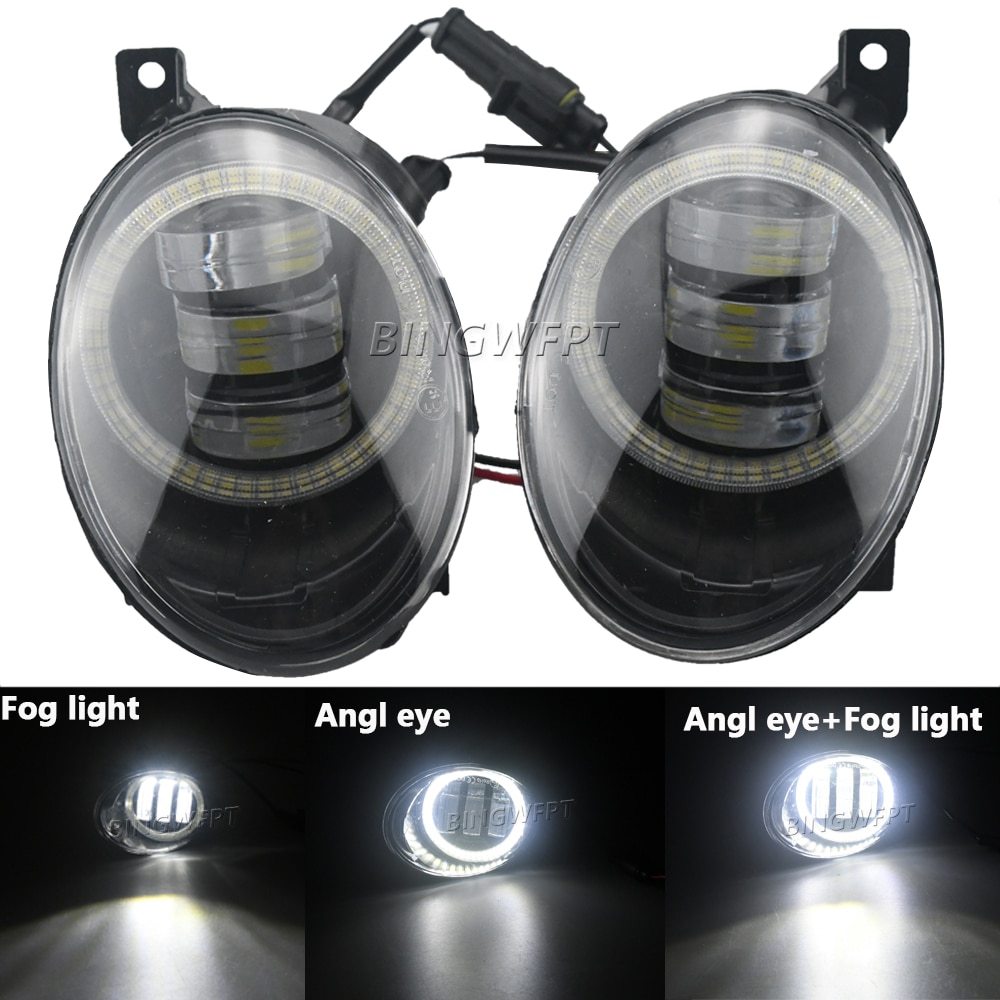 

BINGWFPT для Volkswagen Tiguan (5N _) 2012-2016, противотуманная фара с ангельскими глазами, аналогичная Автомобильная противотуманная фара, дневные ходовые огни DRL 30 Вт, лм