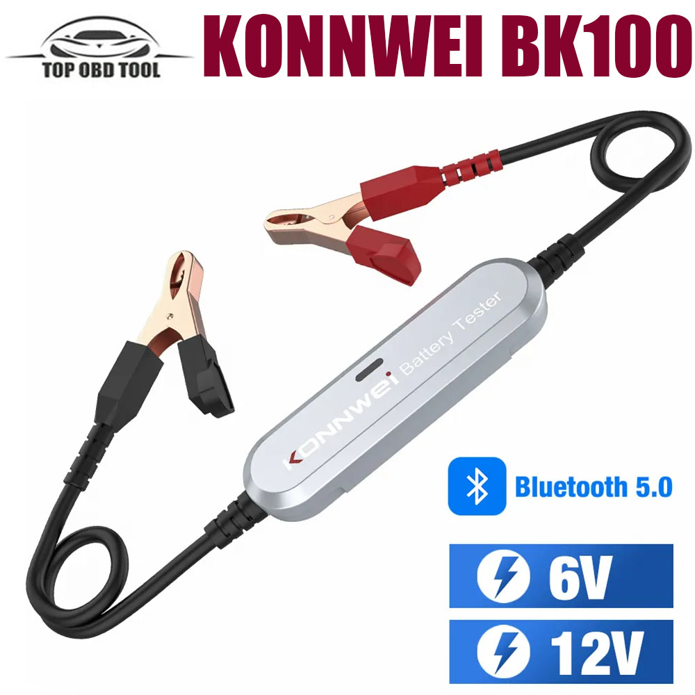 

Тестер автомобильного аккумулятора KONNWEI BK100, прибор для проверки нагрузки и зарядки аккумуляторов мотоциклов, 6 в, 12 В, Bluetooth, для Android/IOS