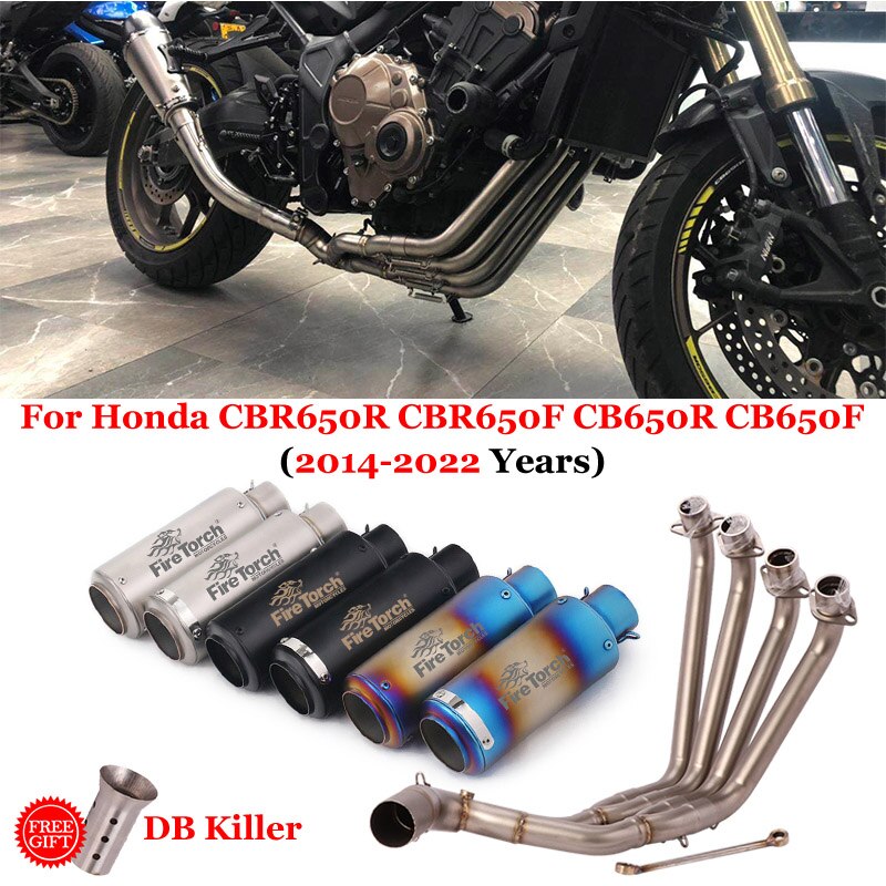

Выхлопная система для мотоцикла Honda CB650F CB650R CBR650 CBR650F 2014-2022, передняя средняя выхлопная труба, 51 мм Глушитель для мотоцикла