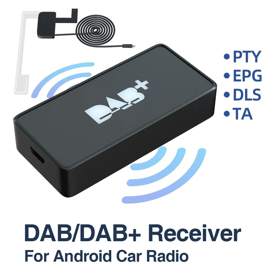 

Антенна DAB+ с USB-адаптером для Android Автомобильный радиоприемник GPS Стерео DAB Приемник Плеер Автоматическое сканирование Поддержка списка каналов ЛОГОТИП