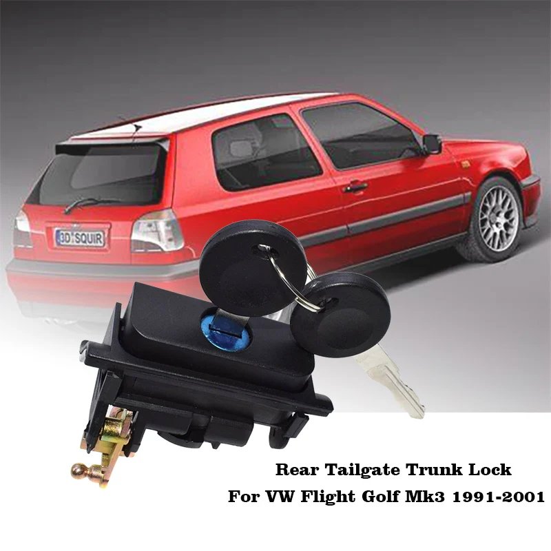 

Замок для задней двери багажника, для VW Volkswagen Golf Mk3 с 2 ключами 1H6827571E 1H6827571A 1H6827571B