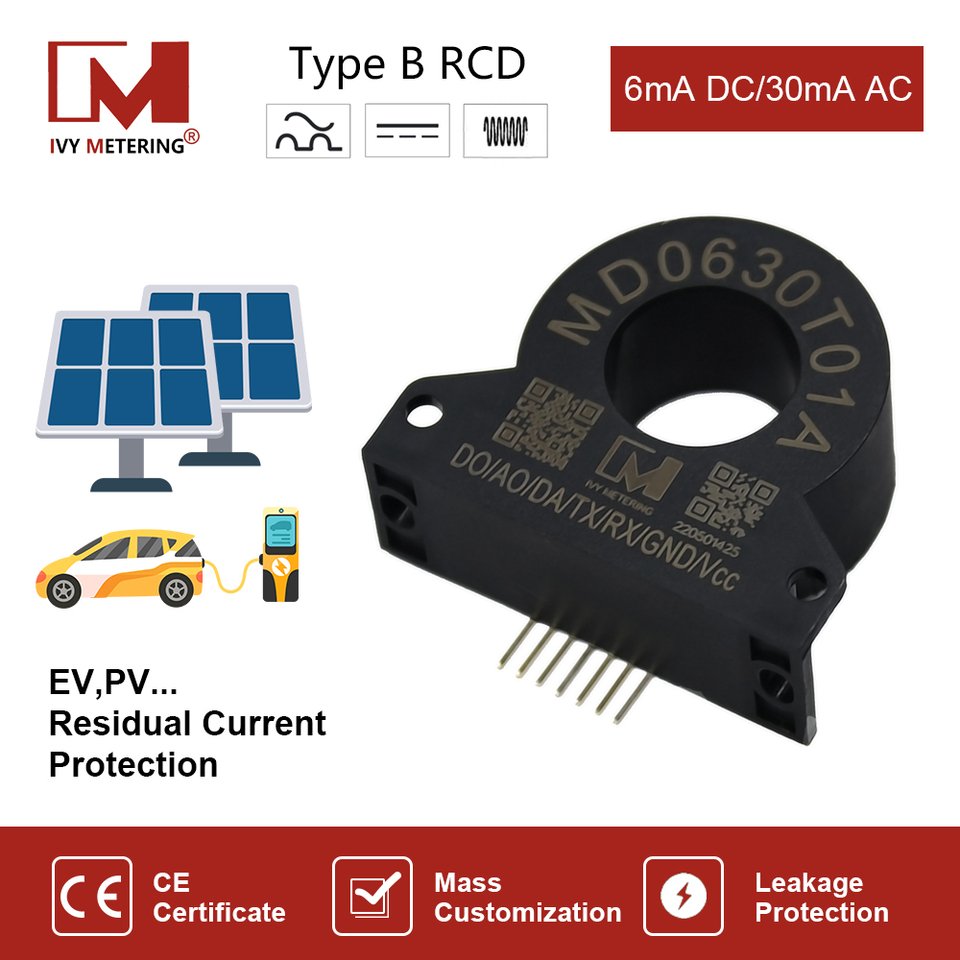 

MD0630T01A Тести EMC EVSE RCM Датчик переменного тока 30 мА постоянного тока 6 мА УЗО Тип B Устройство остаточного тока