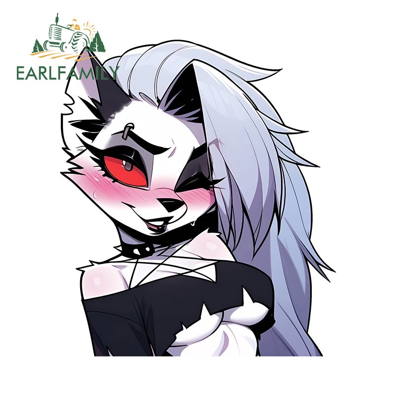 

EARLFAMILY Ahegao Face Loona автомобильные наклейки аниме Peek пушистый холодильник солнцезащитный крем наклейка водостойкая авто кузов графический декор