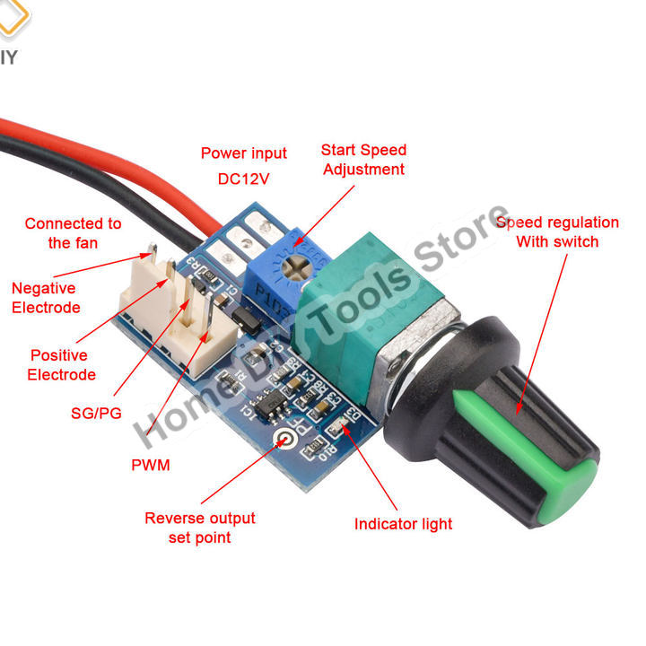 

DC 12V PWM Регулятор вентилятора