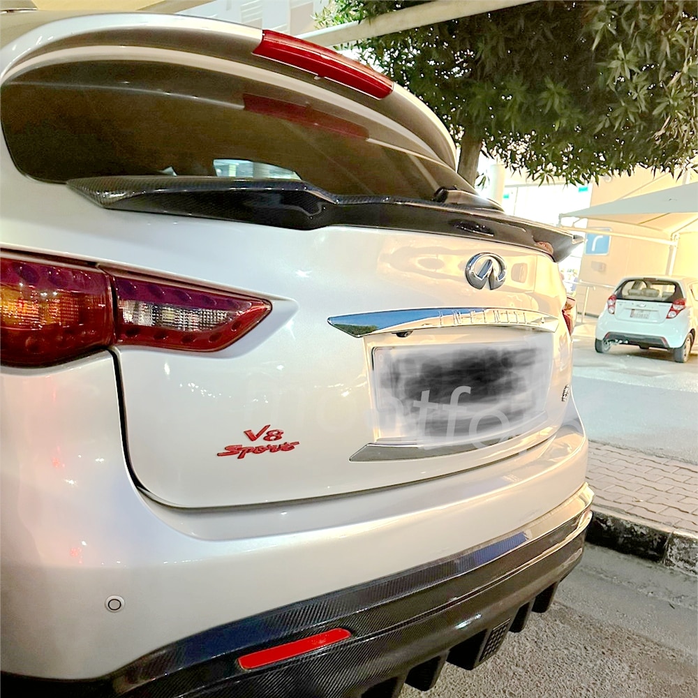 

Спойлер из углеродного волокна/ФАП для Infiniti QX70 FX35 FX37, верхнее крыло, верхнее крыло, задний бампер, диффузор, спойлер