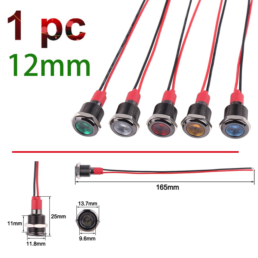 

Окисленная алюминиевая фотолампа 6 мм, водонепроницаемая Металлическая черная фотолампа с проводом 3 в, 6 в, 12 В, 24 В, 110 В, 220 В для металлических кнопок
