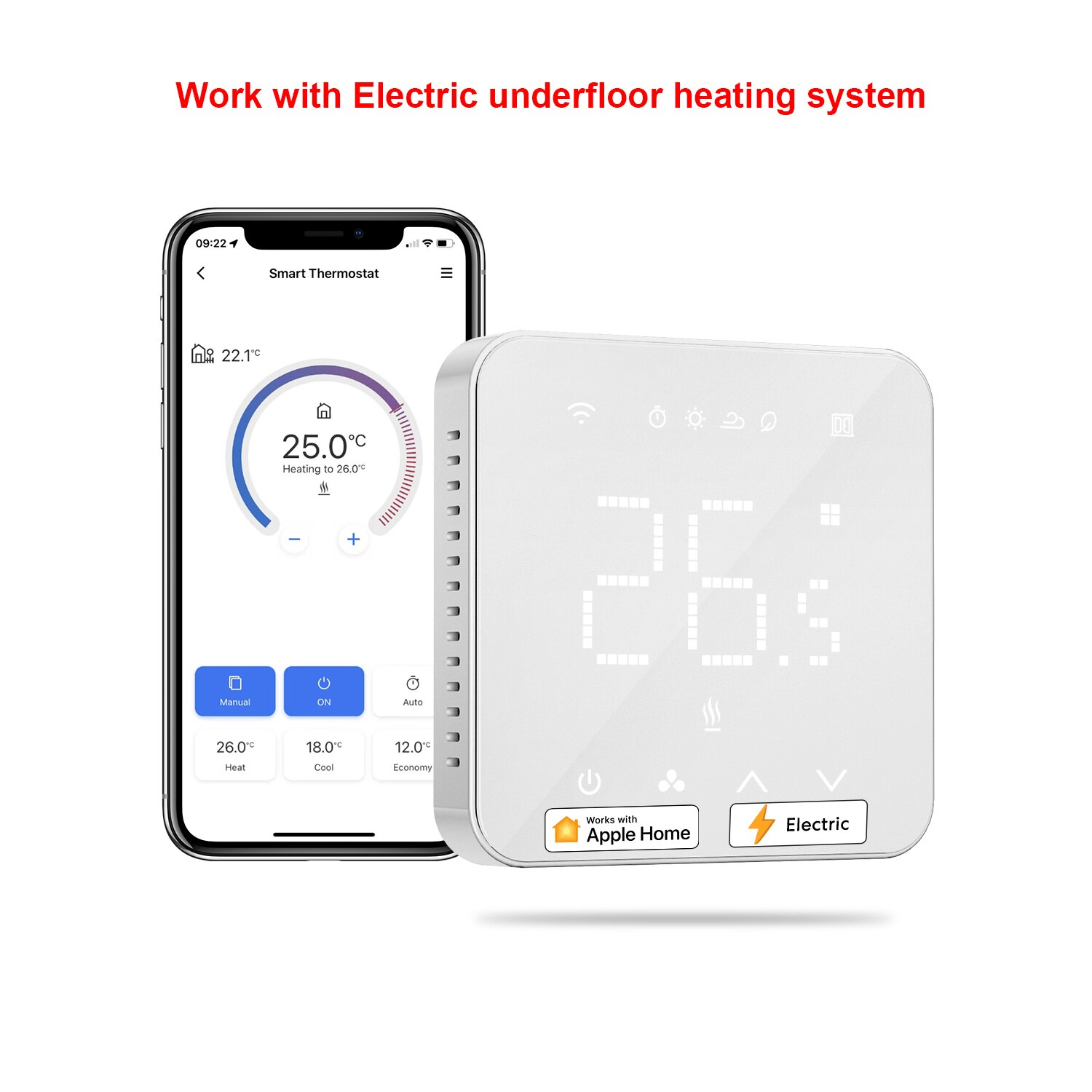 

Meross HomeKit Wi-Fi умный термостат для системы теплого пола, сенсорный экран, работа с Siri Alexa Google Assistant
