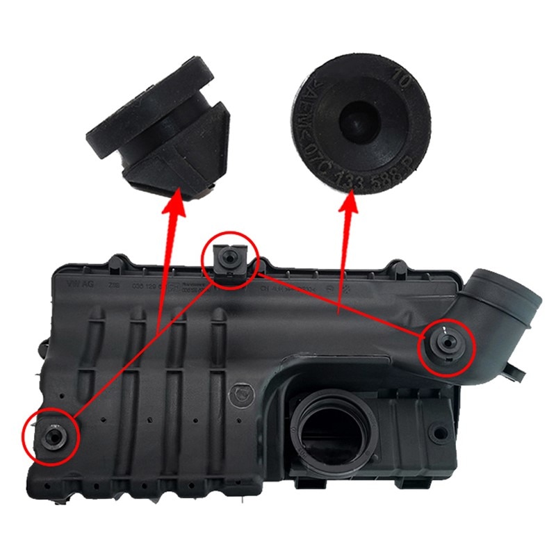 

2 шт., резиновые накладки на воздушный фильтр для Golf MK6 MK7 Passat CC Jett EA111 1,6 1,6 V EA211 1,4 T 07C 133 588