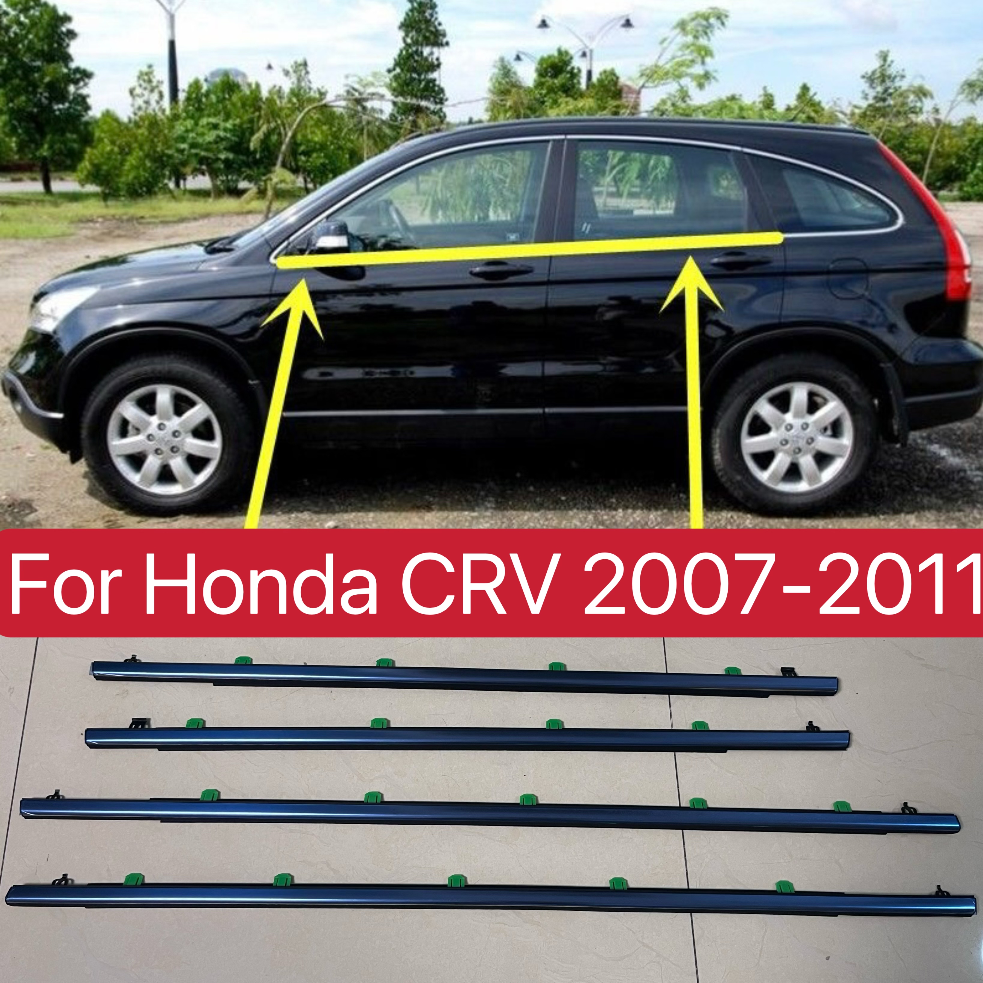 

Для Honda CRV CR-V 2007-2011 оконные люстры резиновые хромированные ремни для отделки двери Внешние ремни