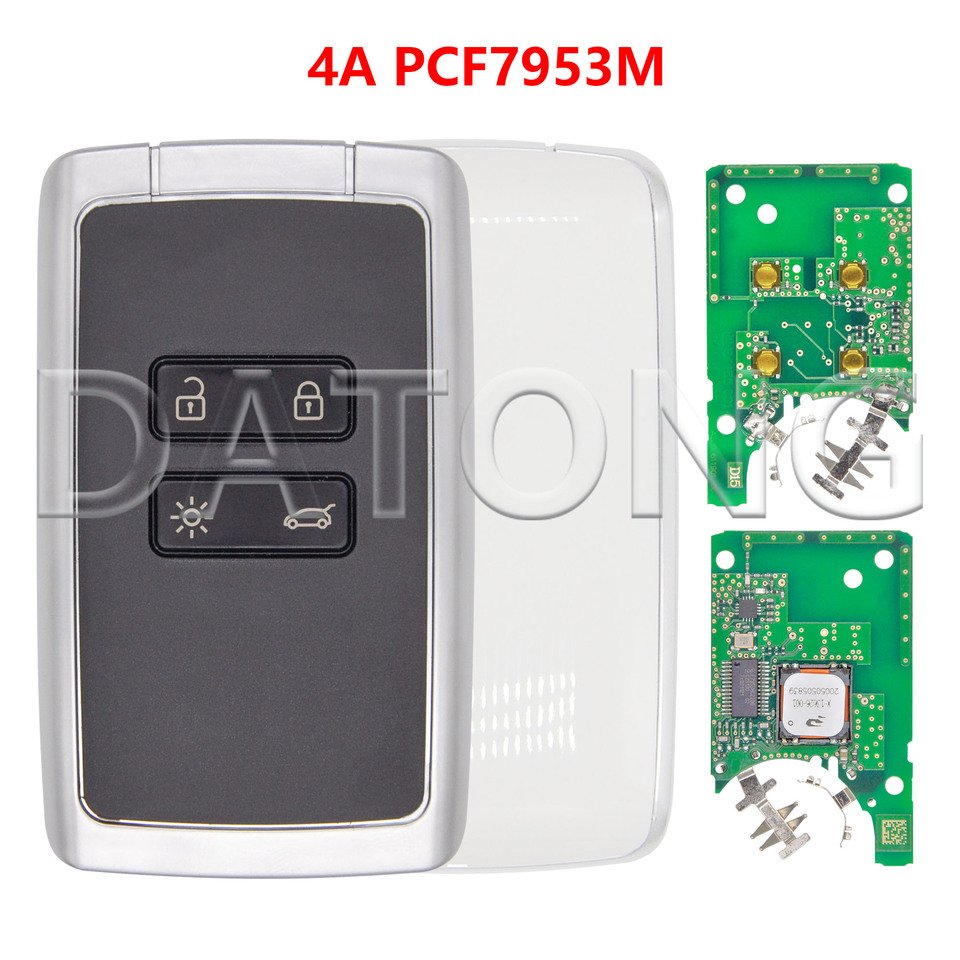 

Datong World KR5IK4CH-01 4A PCF7953M/NCF29AxMChip 433 МГц бесконтактный автомобильный дистанционный ключ для Megane4 Talisman Espace Kadjar Koleos Zoe2