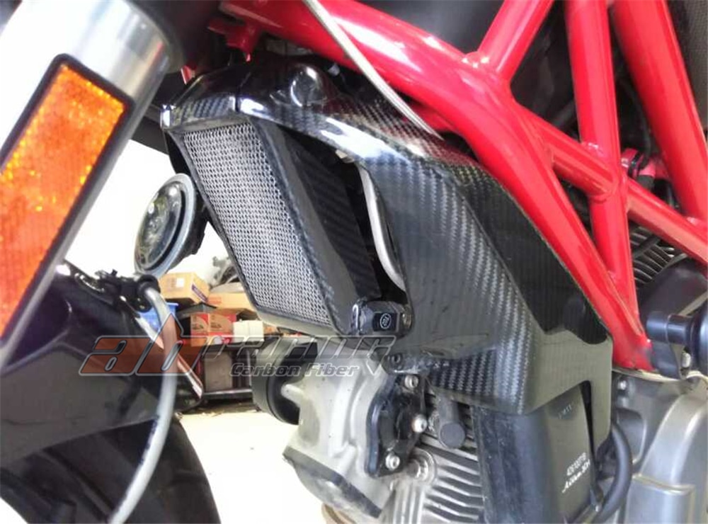 

Боковые крышки радиатора, обтекатель боковой панели для Ducati Monster 696 795 796 1100, полностью углеродное волокно, 100%