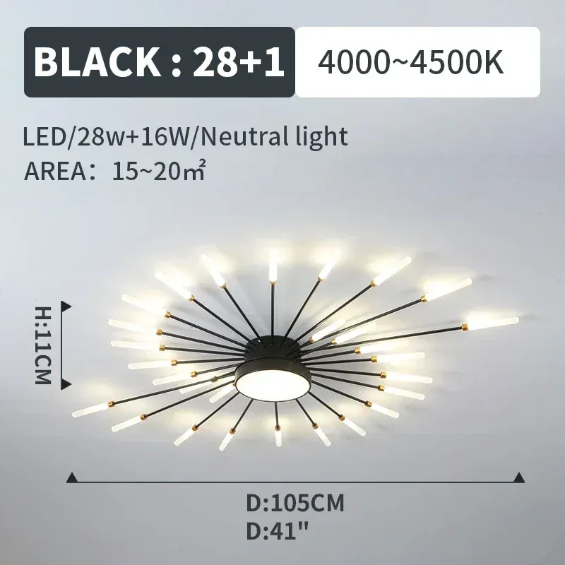 

Modern Fireworks Led Ceiling Chandelier Lamp Indoor Lighting for Living Room Bedroom Home Decoration Kitchen Dining Table Light
